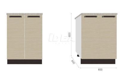 Модуль кухни нижний Модена I-K-M-H60-DM-St, дуб молочный