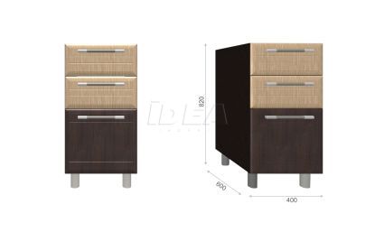 Модуль кухни нижний Терра I-K-T-N40(Y)-VS-T, светлый венге/тик